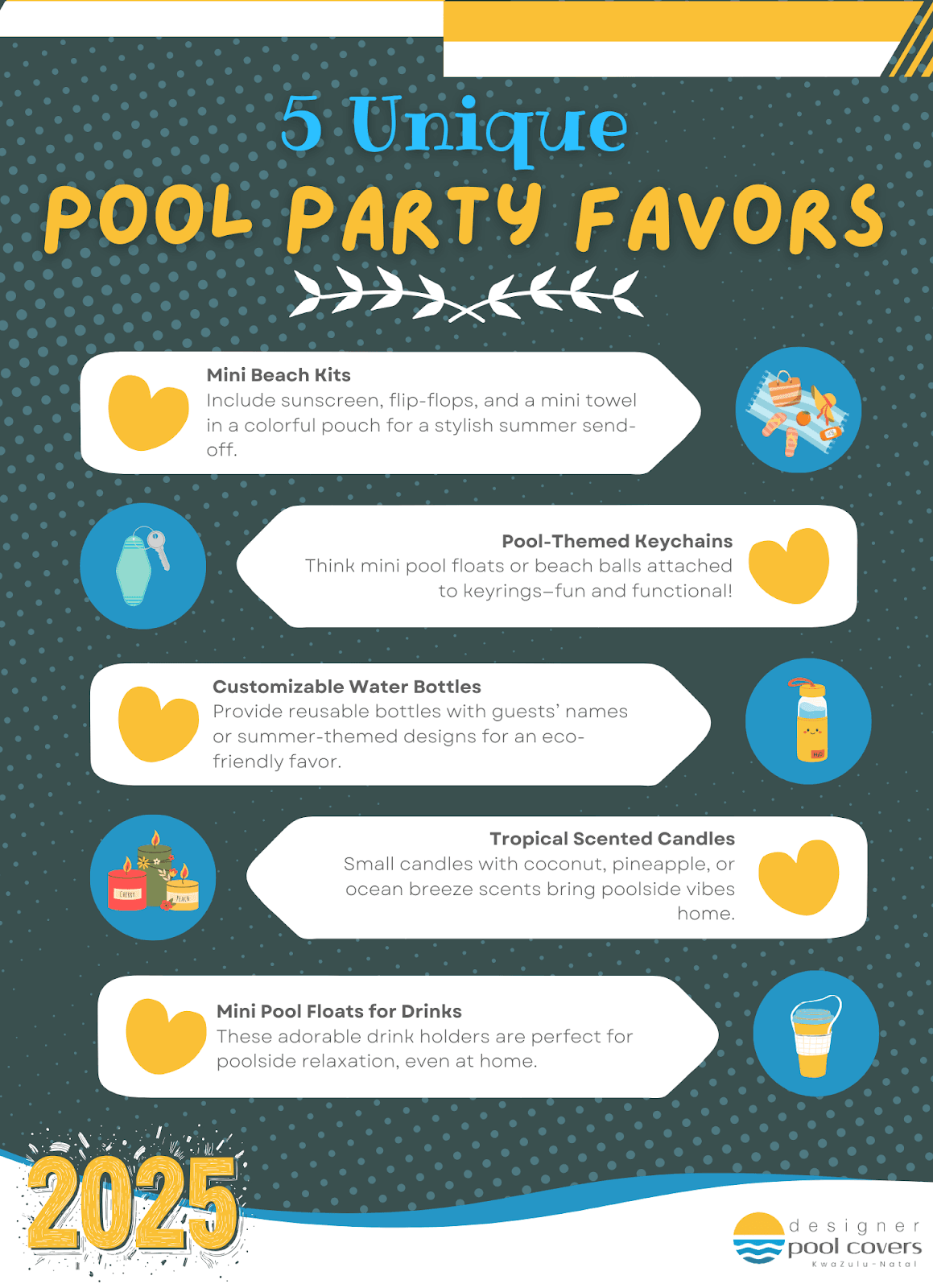 50 Pool Party Ideas This Summer 2025 to Beat the Heat 5 Send Them Home Smiling: 5 Unique Pool Party Favors